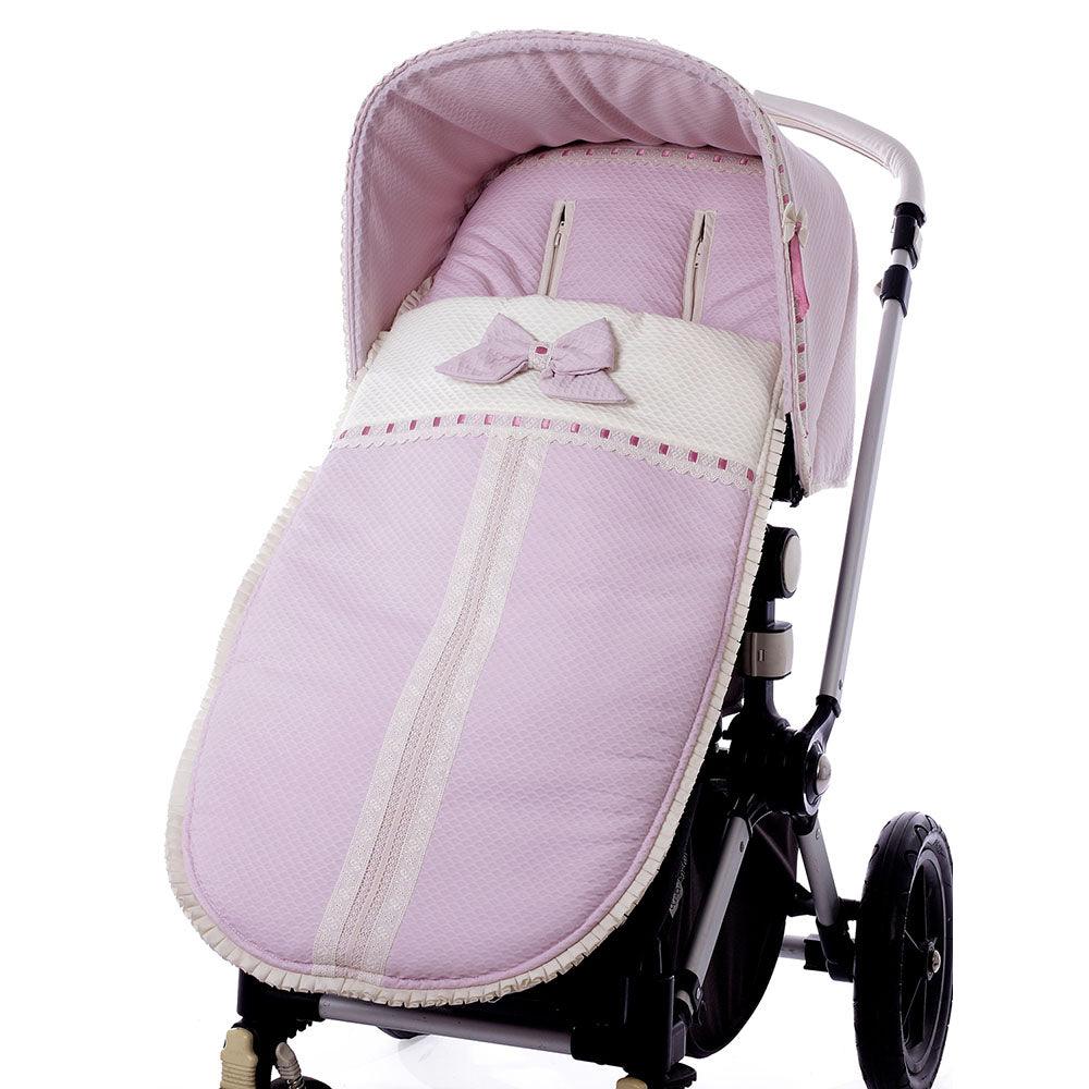 Saco Silla Paseo Bebé a Medida 778 Piqué Puntillas Bebiti by Nanetes - Nanetes #